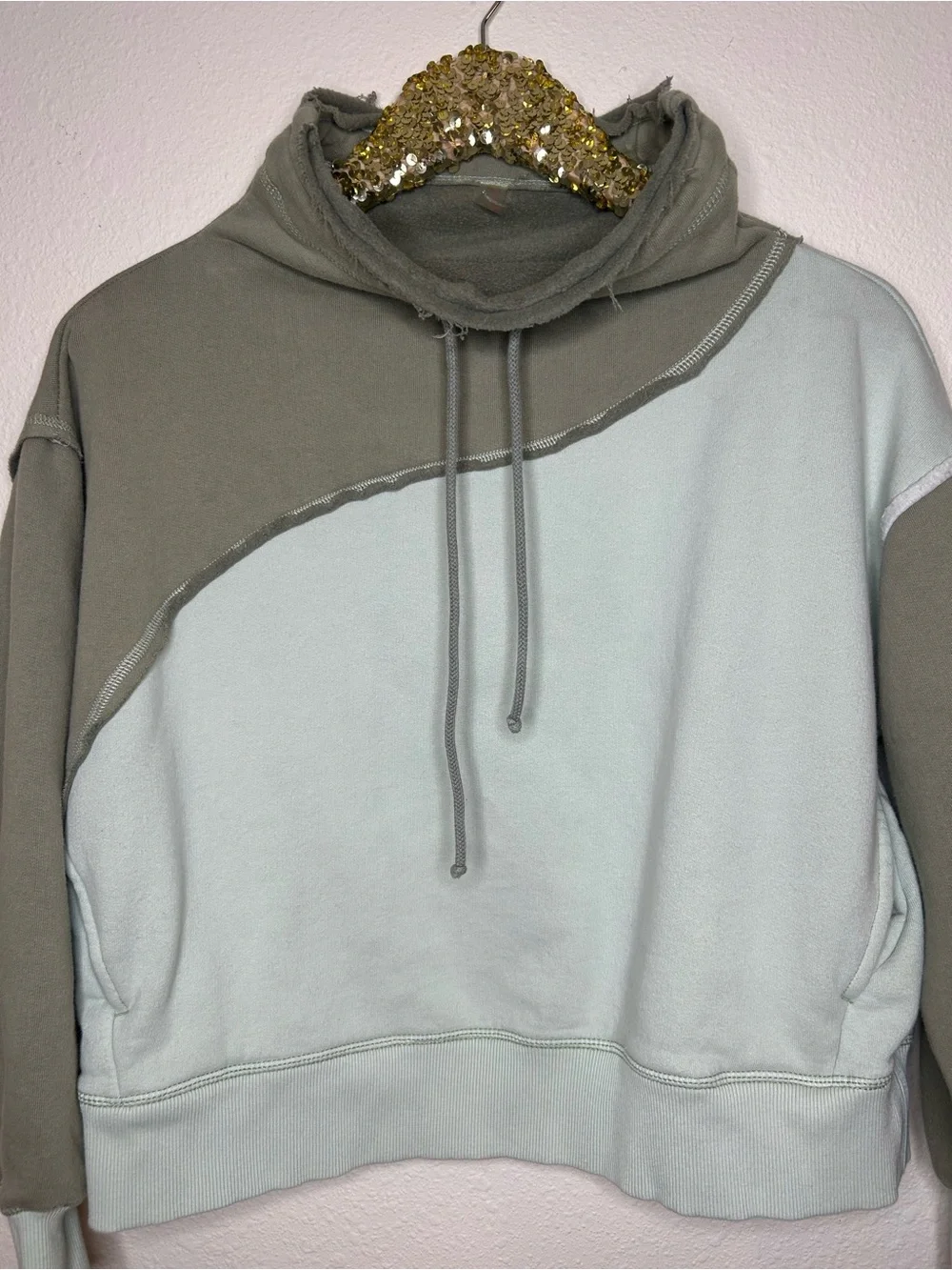 Free People Movement Home Stretch Colorblock Sage & Mint Pullover XS
